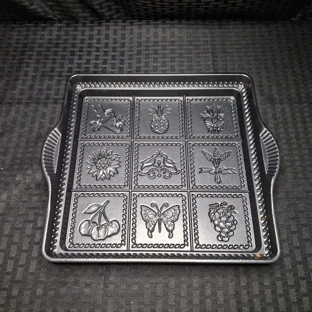 NORDIC WARE Shortbread Cast Pan 9x9 Fruit Flower Hummingbird Butterfly USA MADE